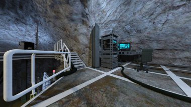 Gizli karargahın 3d CG oluşturulması