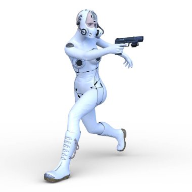 cyber kadının 3D cg işleme