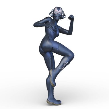 cyber kadının 3D cg işleme