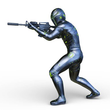 Siber adam 3D cg render