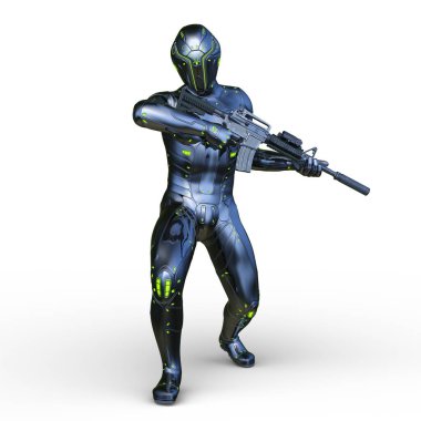 Siber adam 3D cg render