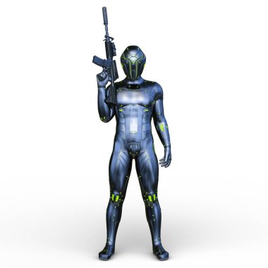 Siber adam 3D cg render