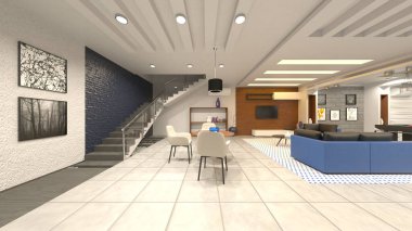 Evin 3d CG görüntülemesi