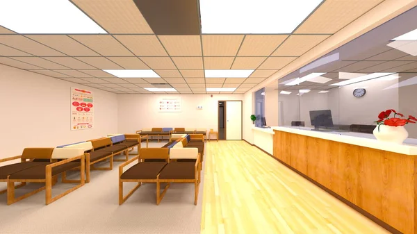 Rendering Waiting Room — Stock Photo, Image