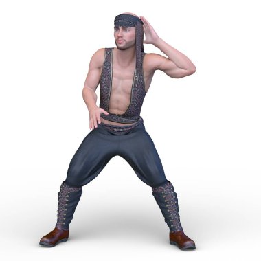 Güçlü adamın 3 boyutlu canlandırması