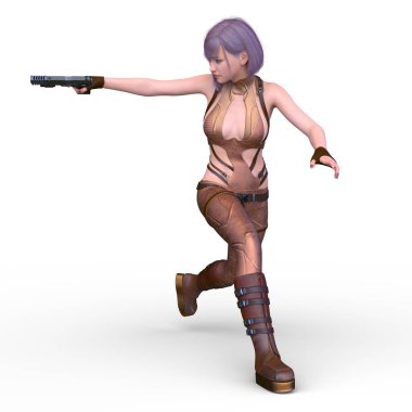 Süper kadının 3B canlandırması