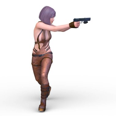 Süper kadının 3B canlandırması