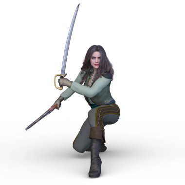 Savaşçı kadının 3 boyutlu canlandırması