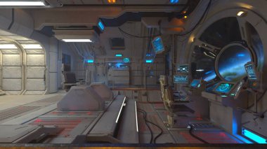 Uzay gemisinin içinde 3B görüntüleme