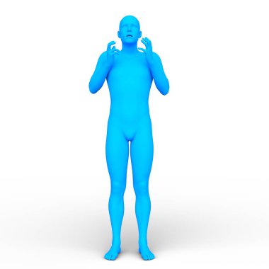 Yüz maskeli adamın 3 boyutlu görüntüsü