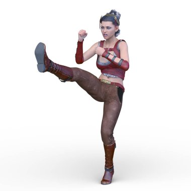 Etkin kızın 3B canlandırması