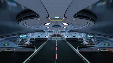 Uzay gemisinin içinde 3B görüntüleme