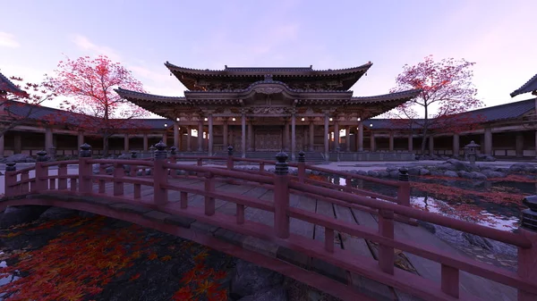 Renderização Mansão Estilo Japonês — Fotografia de Stock