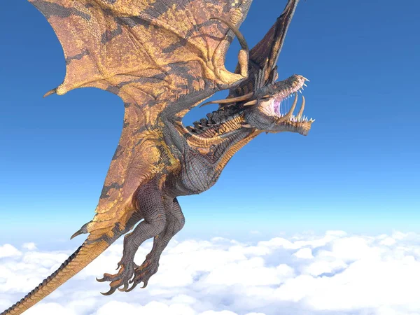 Weergave Van Flying Dragon — Stockfoto