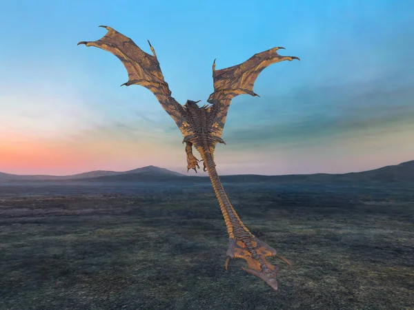 Rendering Flying Dragon — Foto Stock