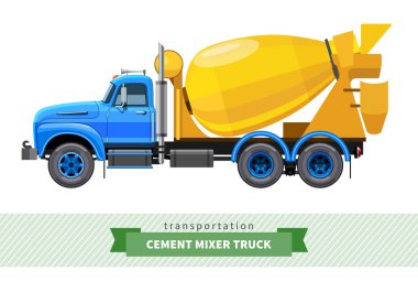 Klasik Çimento Mikser kamyon yan görünüm