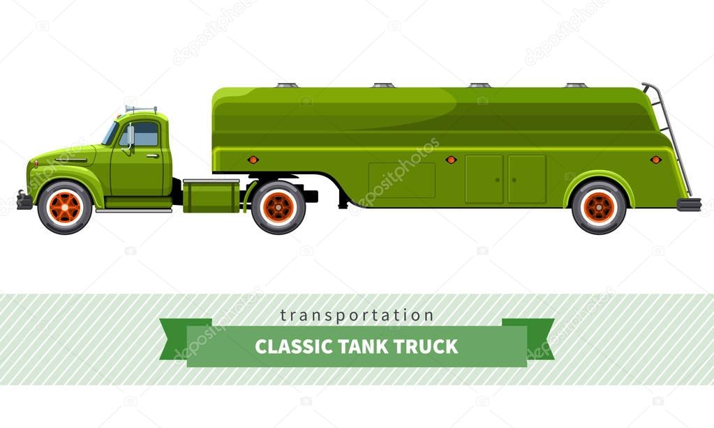Classic tank truck side view