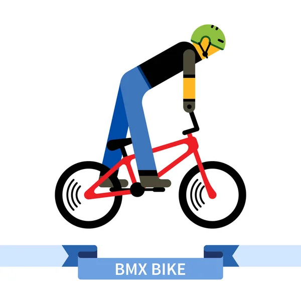 Bicyclist on bmx bike — Stock Vector