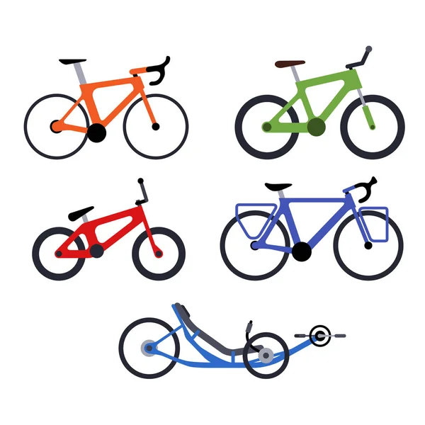 Set of bikes silhouette icons — Stock Vector