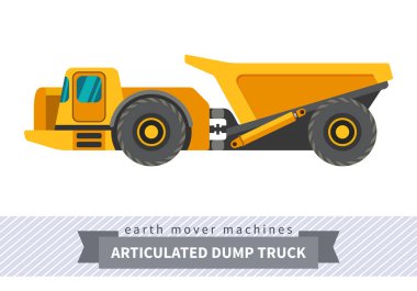 Articulated dump truck for earthwork operations clipart