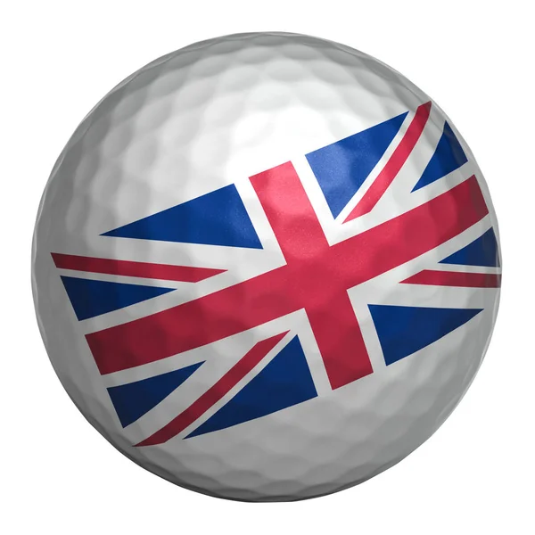 UK flag on golf ball — Stock Photo, Image