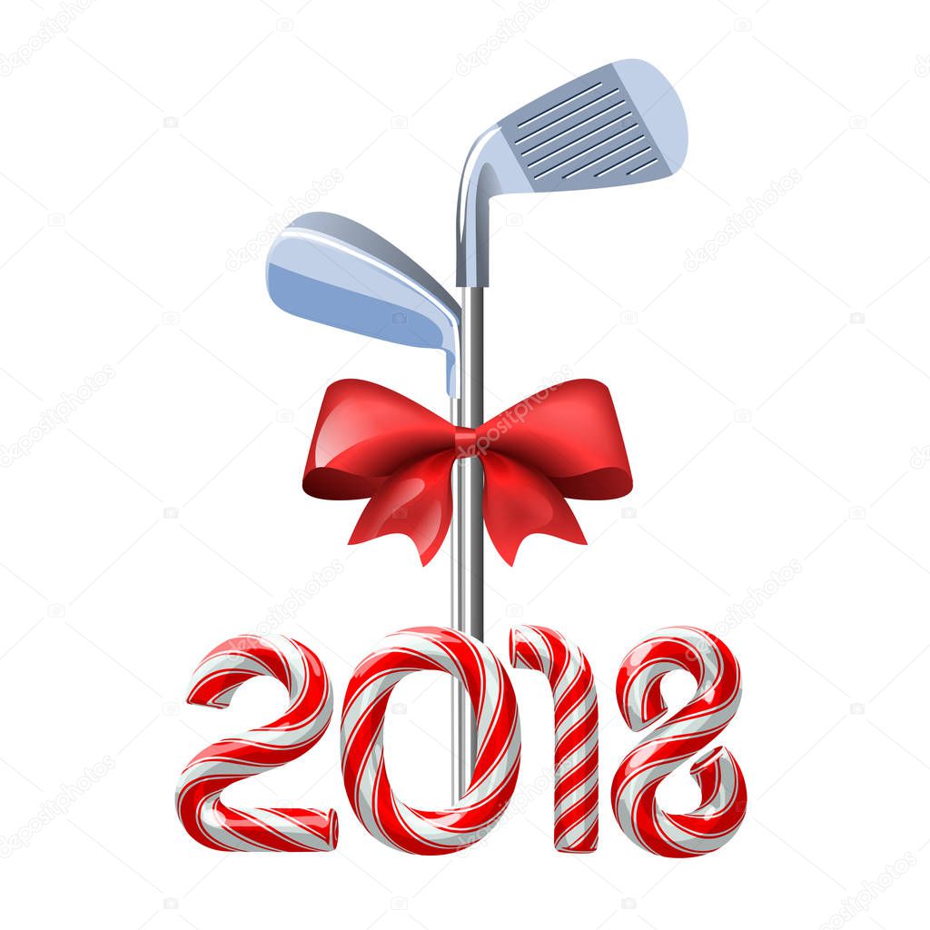 Golf irons with candy cane