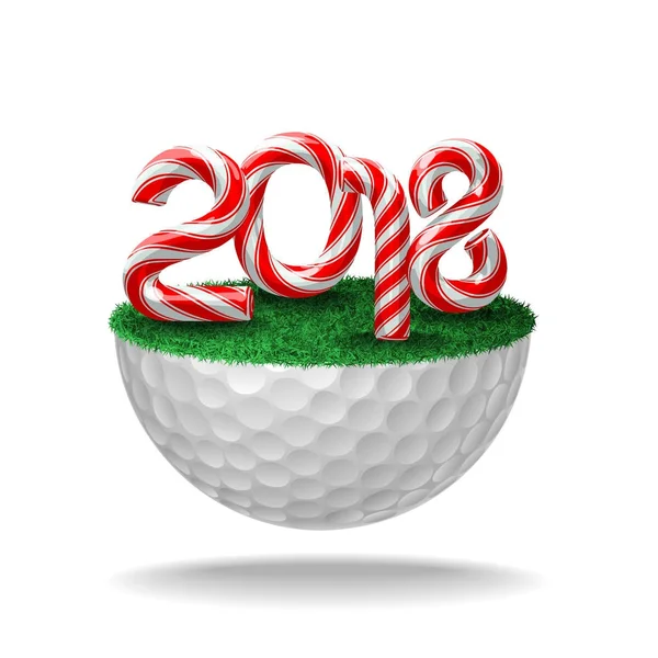 2018 golf topu üzerinde sayıda — Stok Vektör