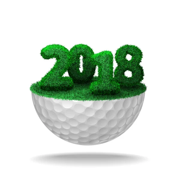 Aantal 2018 gras op golfbal — Stockvector