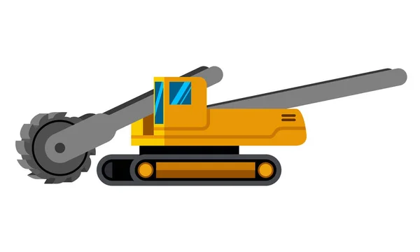 Bucket wheel excavator pictogramă minimalistă — Vector de stoc