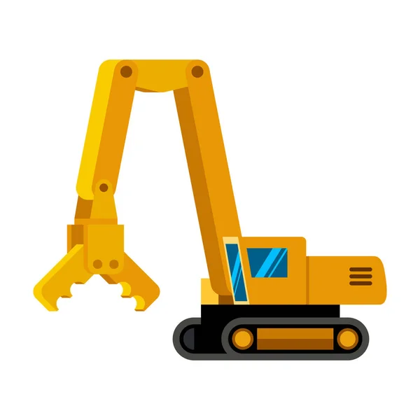 Demolición excavadora icono minimalista — Vector de stock