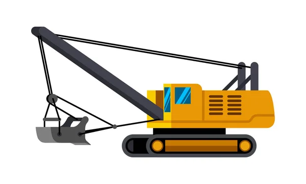 Dragline excavadora icono minimalista — Vector de stock