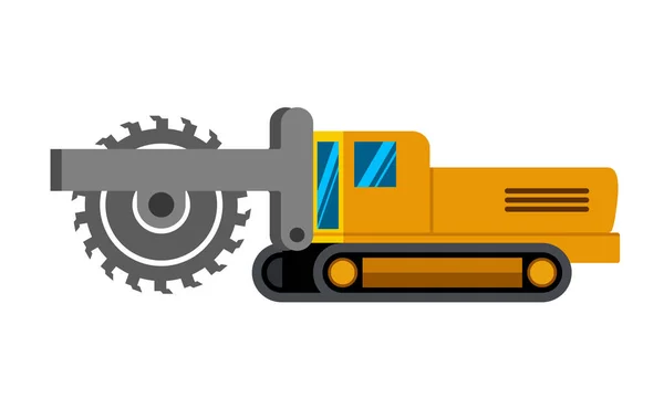 Máquina de trinchera de ruedas icono minimalista — Archivo Imágenes Vectoriales