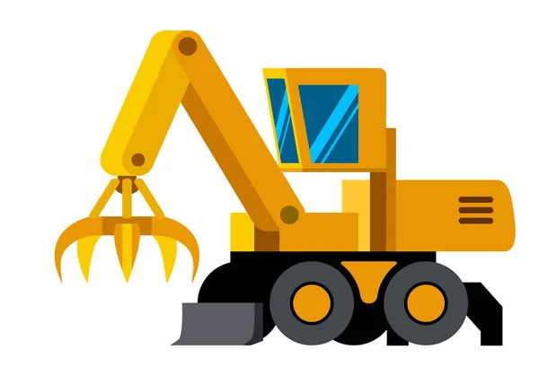 Wheeled material handler minimalistic icon — Stock Vector
