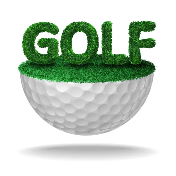 Golf tekst op golfbal — Stockvector