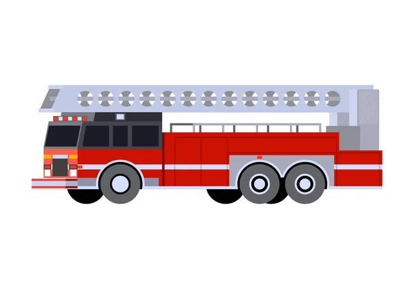 Icono minimalista camión de bomberos escalera — Vector de stock