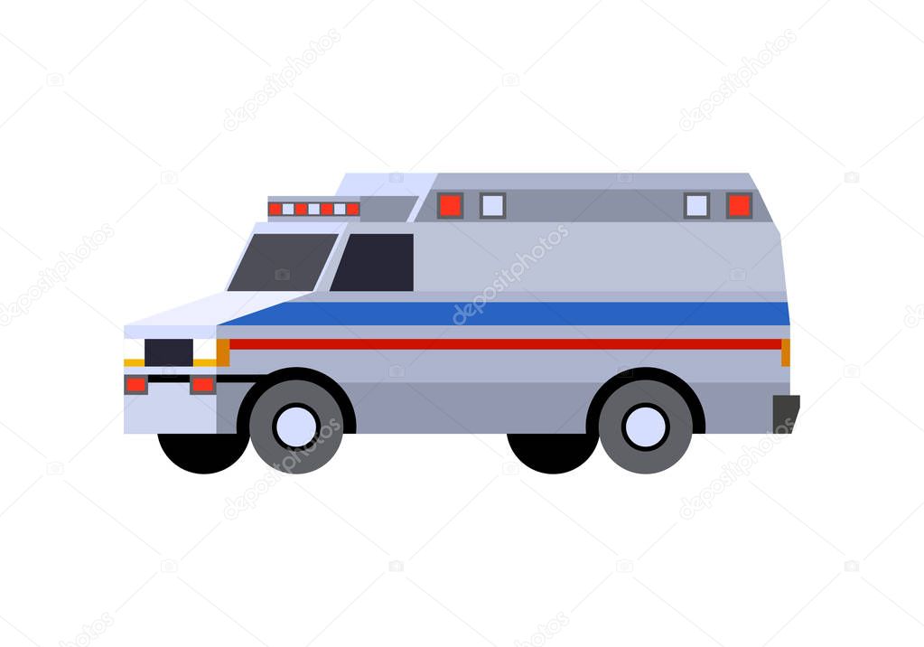 Ambulance vehicle front side view