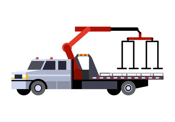 Medium duty car hauler truck vehicle icon — Stock Vector