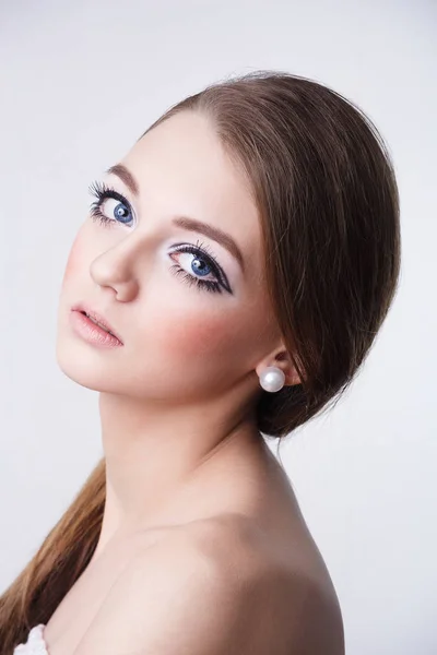 Retrato Moda Modelo Mujer Creativo Maquillaje Estudio Foto —  Fotos de Stock