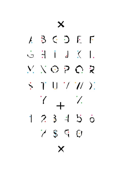 Alfabeto latino con números . — Archivo Imágenes Vectoriales