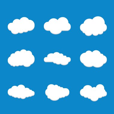 Mavi gökyüzü, bulutlar kümesi. 