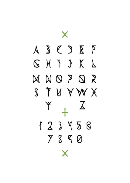 Alfabeto latino con números . — Archivo Imágenes Vectoriales
