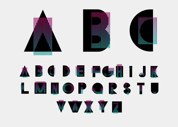 Black alphabetic fuente — Archivo Imágenes Vectoriales