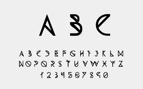 Alphabet latin avec chiffres . — Image vectorielle