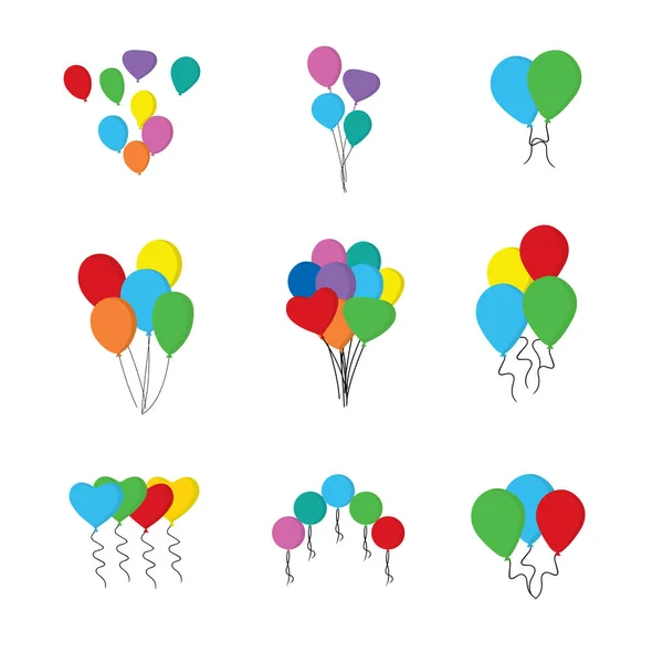 Ballons Vektor Sammlung isoliert auf weißem Hintergrund. — Stockvektor