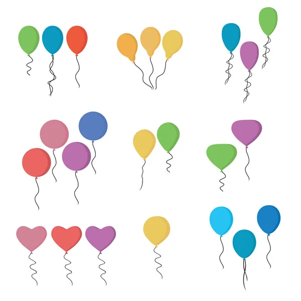 Colección vectorial globos aislados sobre fondo blanco . — Vector de stock