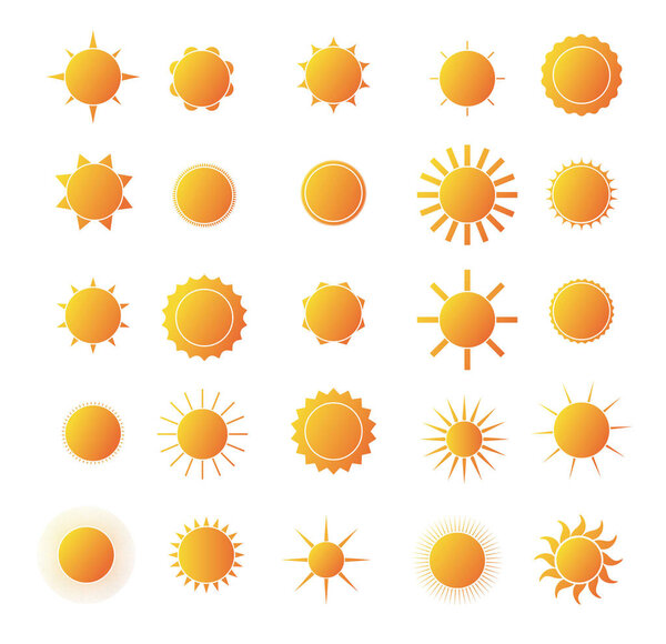 Set of vector sun. 