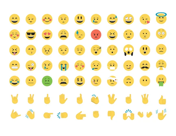 Set vektor emoticon - Stok Vektor