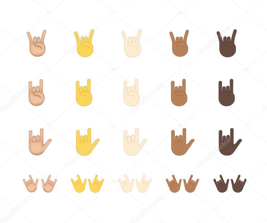 Rock gesture vector emoji