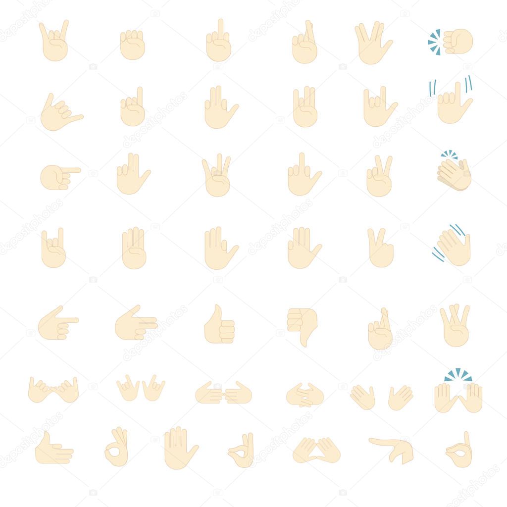 Gestures emoji vector.