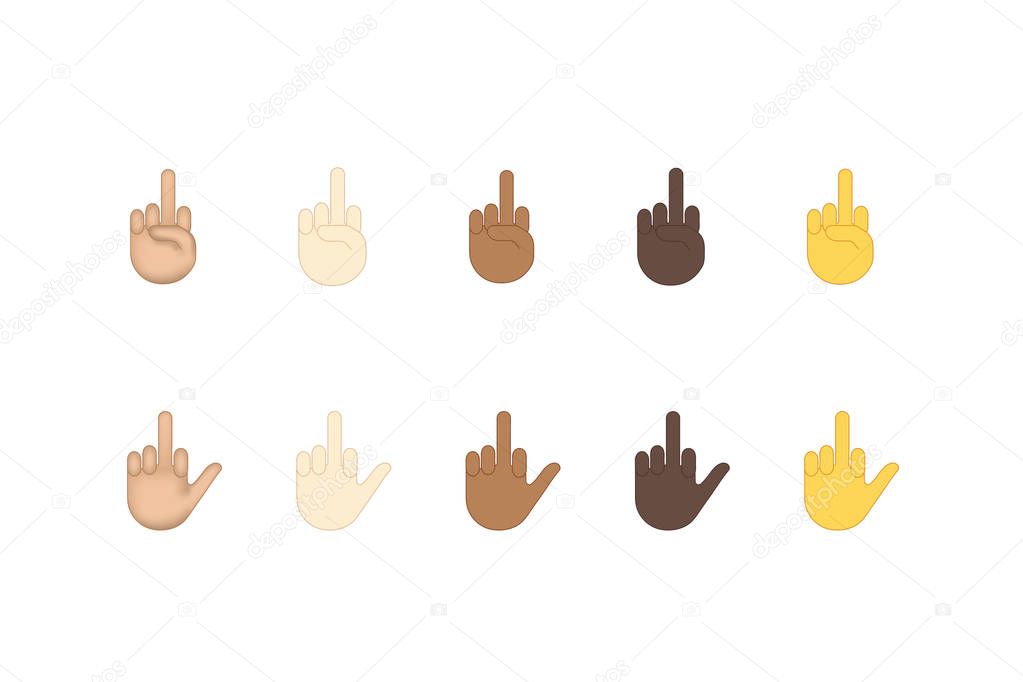 Middle finger gesture vector emoji